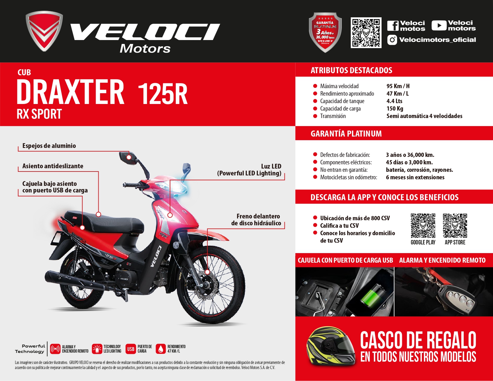 MOTOCICLETA DRAXTER RX SPORT LIMITED 125cc PLATA (2026)